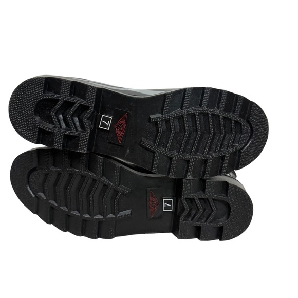 Womens Plaid Chelsea Ankle Rain Boots Black White Gray Size 7 Pull On - Picture 5 of 5